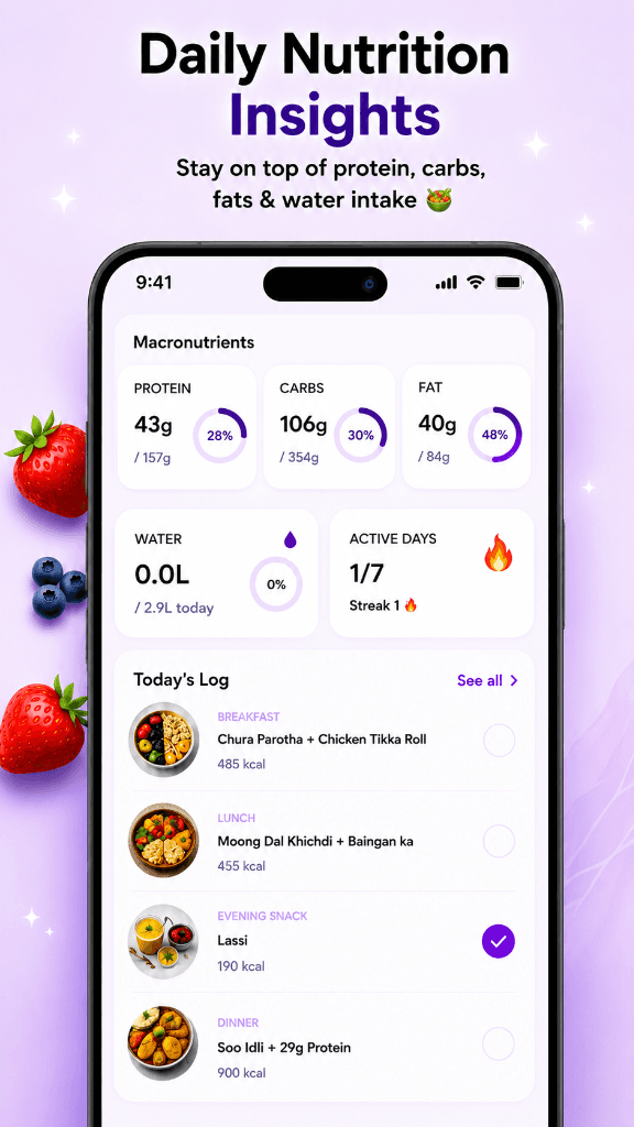Daily nutrition insights screen