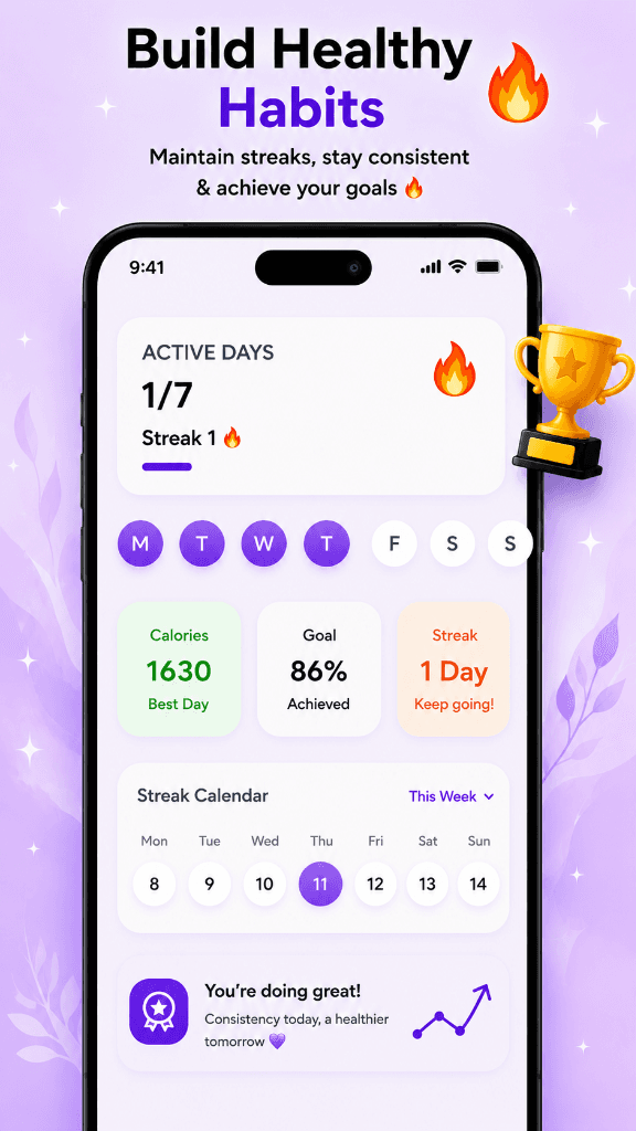 Build healthy habits screen